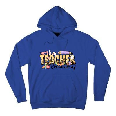 Easter Eggs Leopard Teacher Funny Bunny Easter Day Tall Hoodie