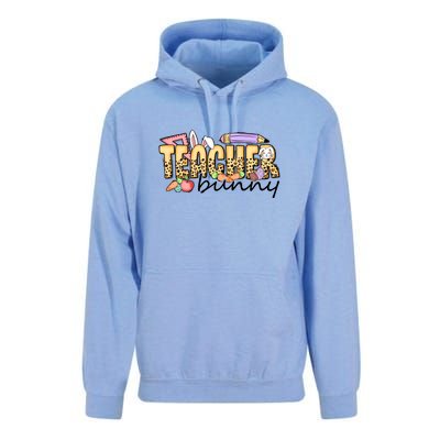 Easter Eggs Leopard Teacher Funny Bunny Easter Day Unisex Surf Hoodie