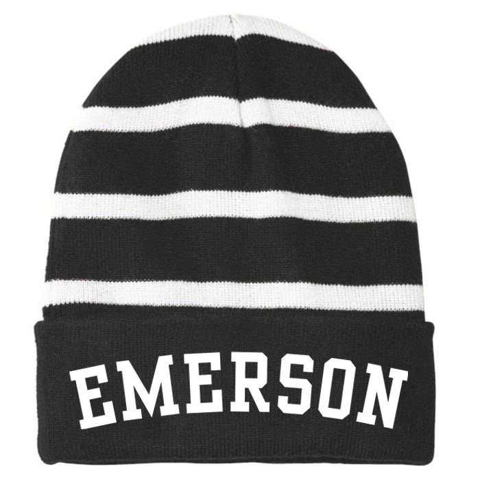 Emerson Striped Beanie with Solid Band