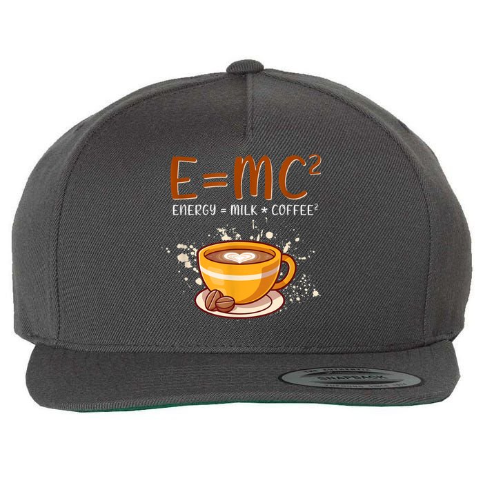 E=mc2 Energy= Milk Coffee2 Coffee Lovers Wool Snapback Cap