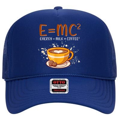 E=mc2 Energy= Milk Coffee2 Coffee Lovers High Crown Mesh Back Trucker Hat