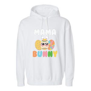 Easter Egg Mama Bunny Matching Family Mother's Day Easter Day Garment-Dyed Fleece Hoodie