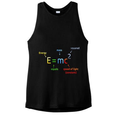 E Equals M C Squared E=Mc2 Science Equation Ladies PosiCharge Tri-Blend Wicking Tank