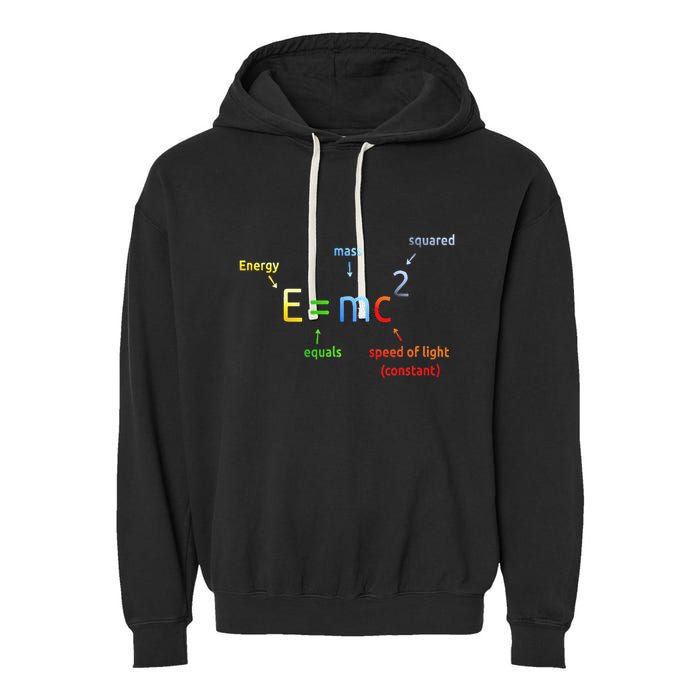 E Equals M C Squared E=Mc2 Science Equation Garment-Dyed Fleece Hoodie
