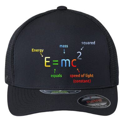 E Equals M C Squared E=Mc2 Science Equation Flexfit Unipanel Trucker Cap