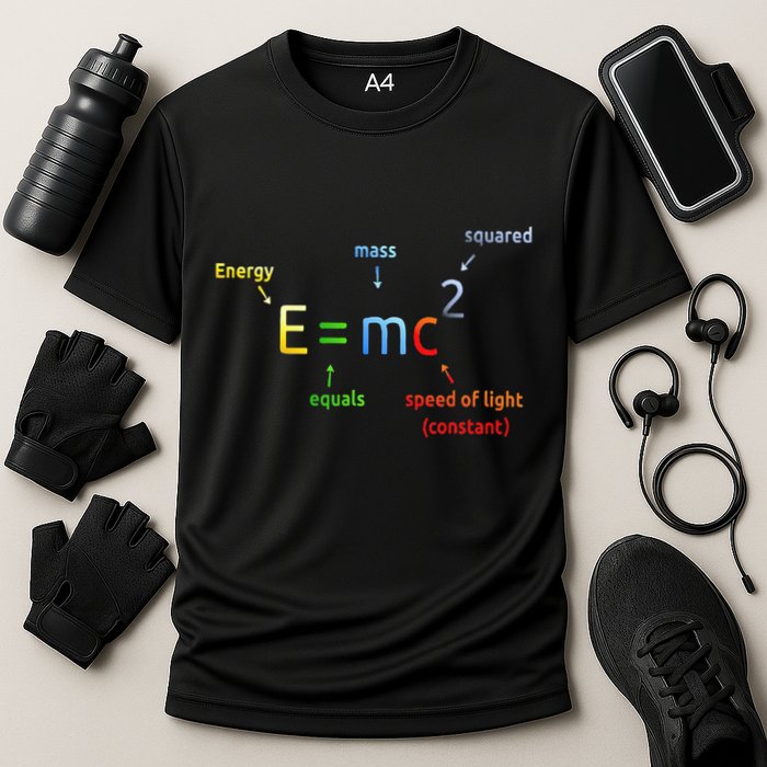 E Equals M C Squared E=Mc2 Science Equation Cooling Performance Crew T-Shirt