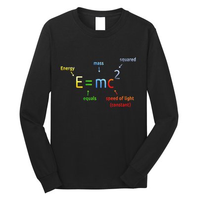 E Equals M C Squared E=Mc2 Science Equation Long Sleeve Shirt