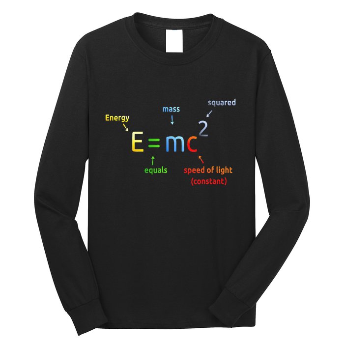 E Equals M C Squared E=Mc2 Science Equation Long Sleeve Shirt