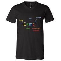 E Equals M C Squared E=Mc2 Science Equation V-Neck T-Shirt