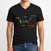 E Equals M C Squared E=Mc2 Science Equation V-Neck T-Shirt