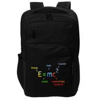 E Equals M C Squared E=Mc2 Science Equation Impact Tech Backpack