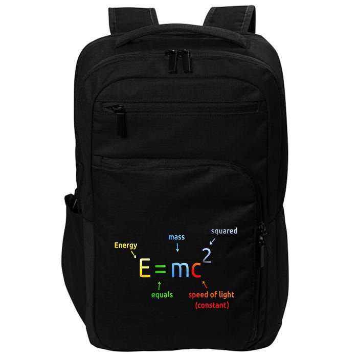 E Equals M C Squared E=Mc2 Science Equation Impact Tech Backpack