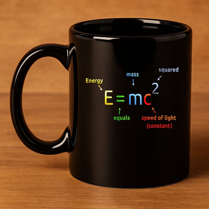 E Equals M C Squared E=Mc2 Science Equation 11oz C Handle Ceramic Mug