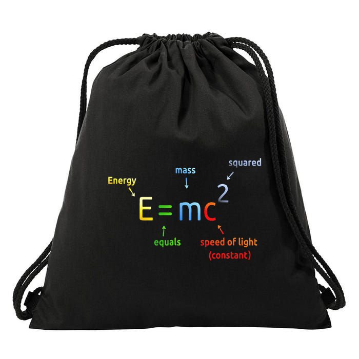 E Equals M C Squared E=Mc2 Science Equation Drawstring Bag