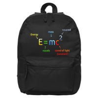E Equals M C Squared E=Mc2 Science Equation 16 in Basic Backpack