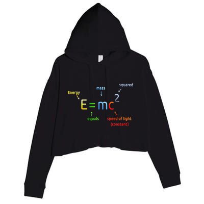 E Equals M C Squared E=Mc2 Science Equation Crop Fleece Hoodie
