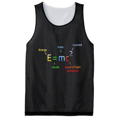 E Equals M C Squared E=Mc2 Science Equation Mesh Reversible Basketball Jersey Tank