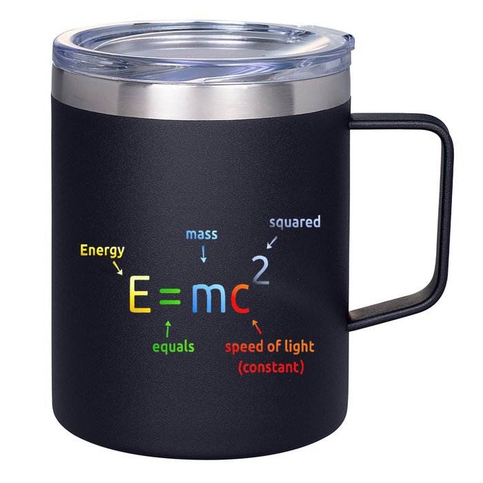 E Equals M C Squared E=Mc2 Science Equation 12oz Stainless Steel Coffee Mug
