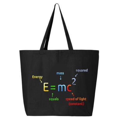 E Equals M C Squared E=Mc2 Science Equation 25L Jumbo Tote