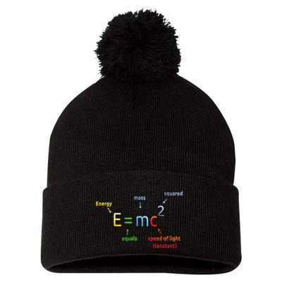 E Equals M C Squared E=Mc2 Science Equation Pom Pom 12in Knit Beanie