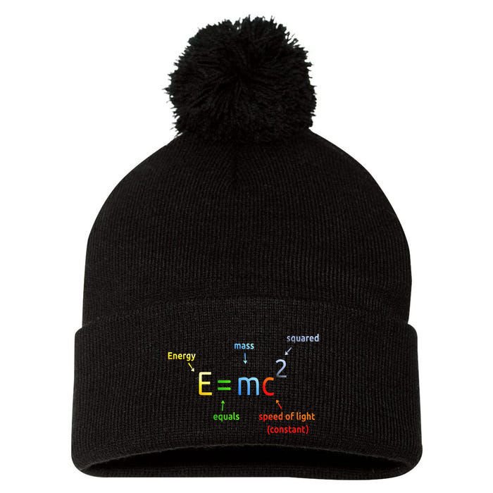 E Equals M C Squared E=Mc2 Science Equation Pom Pom 12in Knit Beanie