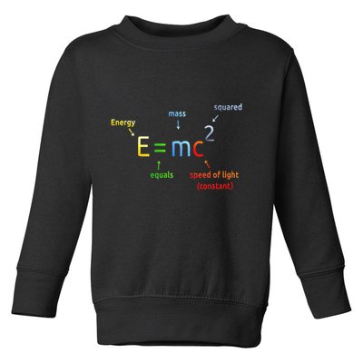 E Equals M C Squared E=Mc2 Science Equation Toddler Sweatshirt