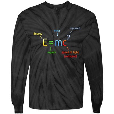 E Equals M C Squared E=Mc2 Science Equation Tie-Dye Long Sleeve Shirt