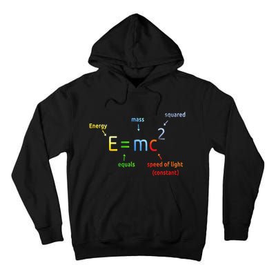 E Equals M C Squared E=Mc2 Science Equation Tall Hoodie