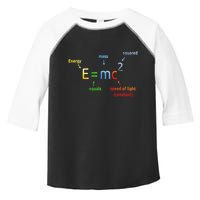 E Equals M C Squared E=Mc2 Science Equation Toddler Fine Jersey T-Shirt
