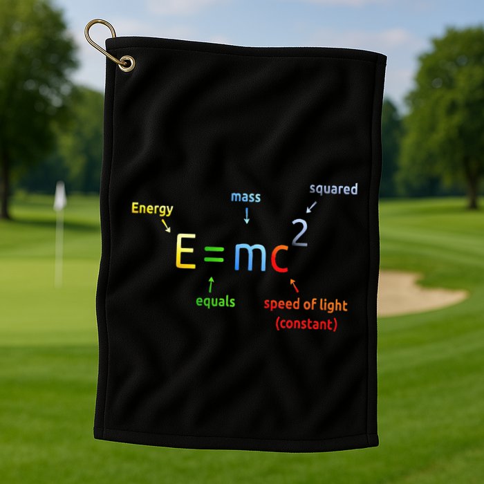 E Equals M C Squared E=Mc2 Science Equation Golf Towel