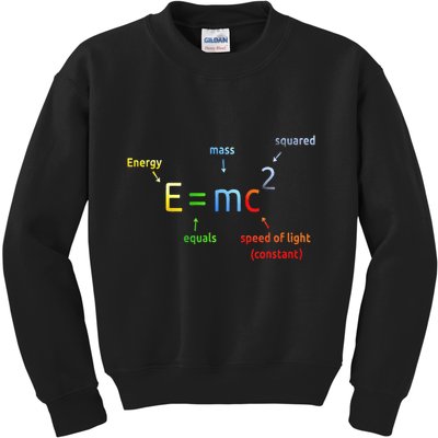 E Equals M C Squared E=Mc2 Science Equation Kids Sweatshirt