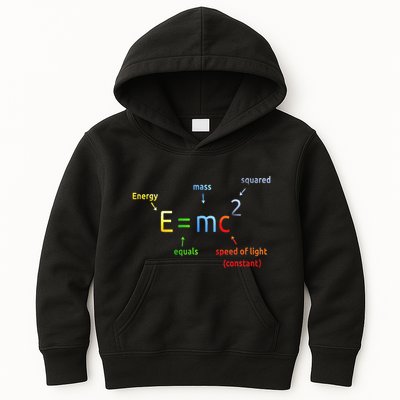 E Equals M C Squared E=Mc2 Science Equation Kids Hoodie