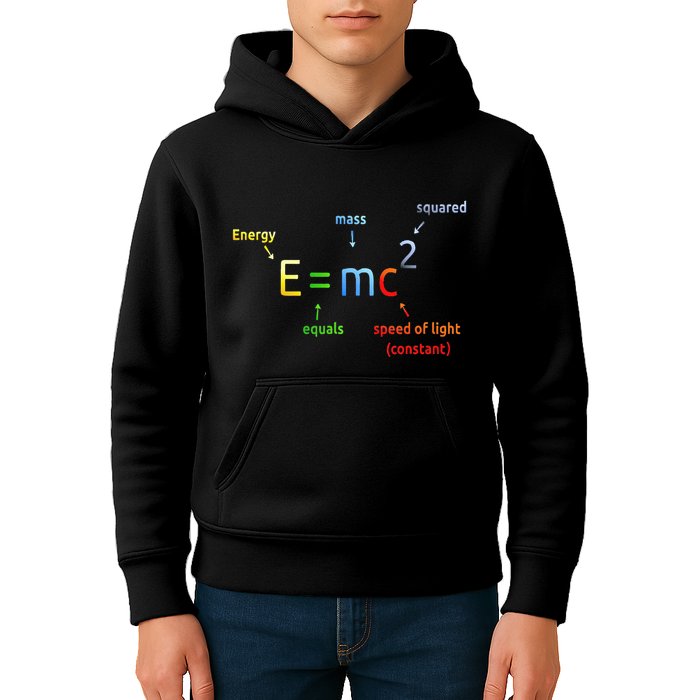 E Equals M C Squared E=Mc2 Science Equation Kids Hoodie