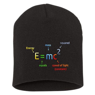 E Equals M C Squared E=Mc2 Science Equation Short Acrylic Beanie