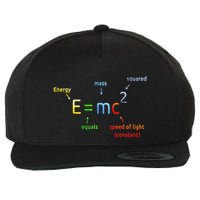 E Equals M C Squared E=Mc2 Science Equation Wool Snapback Cap
