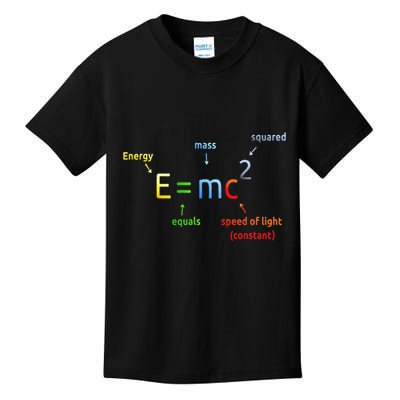 E Equals M C Squared E=Mc2 Science Equation Kids T-Shirt