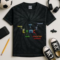 E Equals M C Squared E=Mc2 Science Equation Kids Tie-Dye T-Shirt