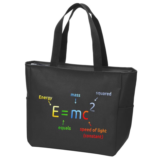 E Equals M C Squared E=Mc2 Science Equation Zip Tote Bag