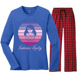 Embrace Equity March 8th International 'S Day Cool Gift Women's Long Sleeve Flannel Pajama Set 