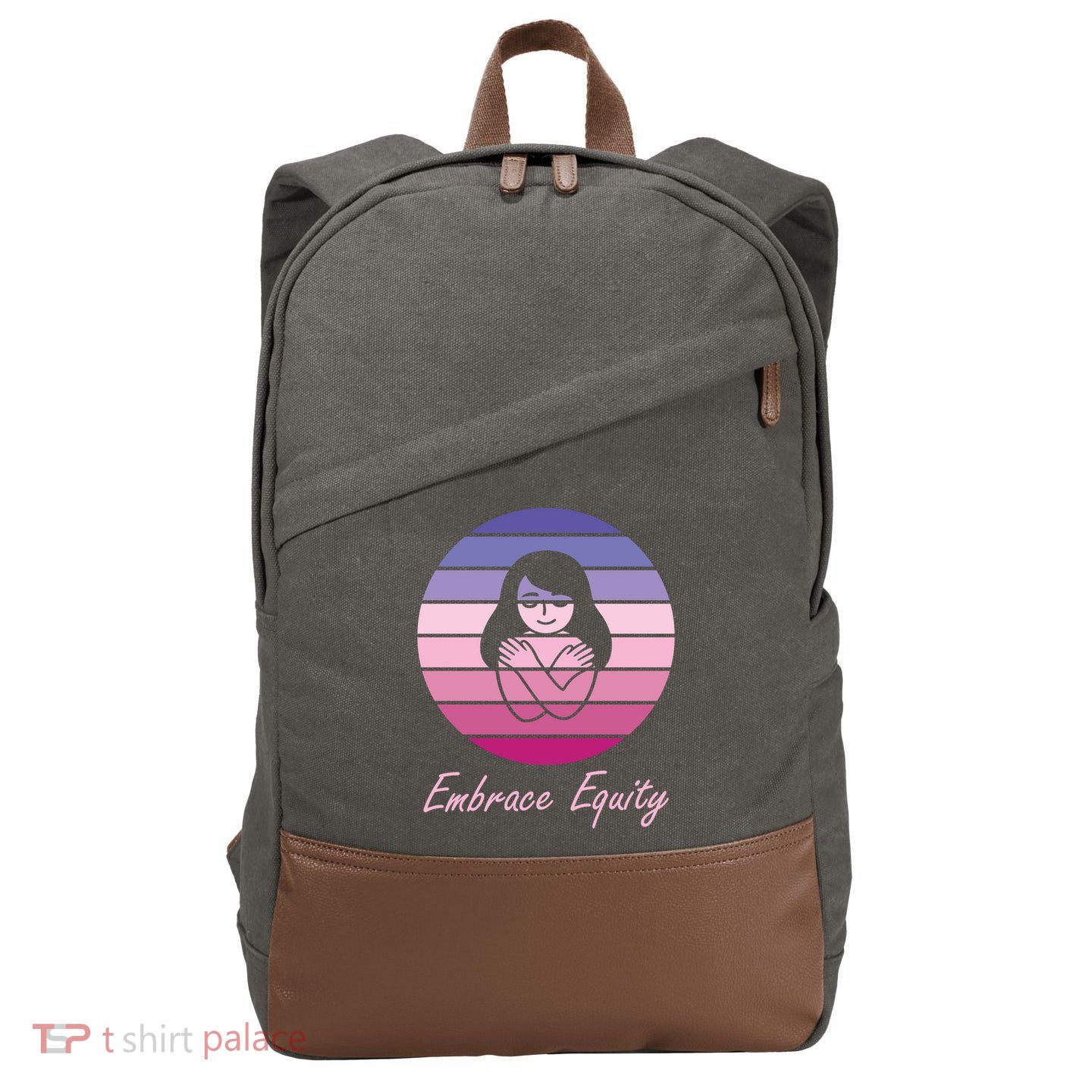 Embrace Equity March 8th International 'S Day Cool Gift Cotton Canvas Backpack