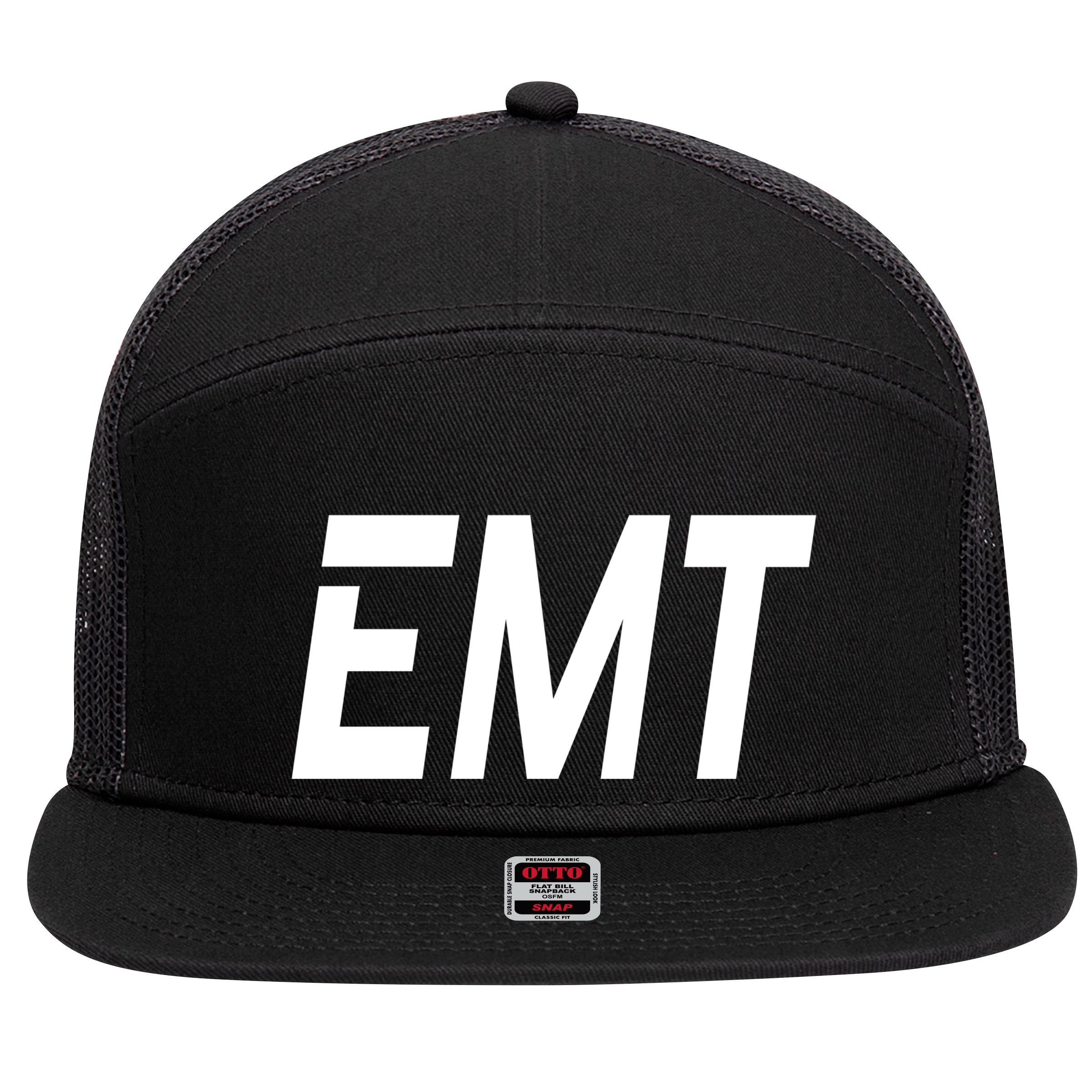EMT 7 Panel Mesh Trucker Snapback Hat