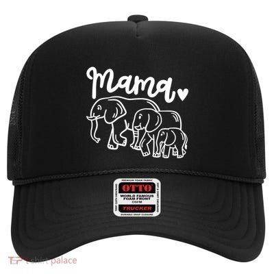 Elephant Elephants Mama High Crown Mesh Back Trucker Hat