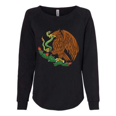 Eagle Emblem Mexico Mexican Flag Cinco De Mayo Mexican Roots Womens California Wash Sweatshirt