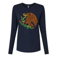 Eagle Emblem Mexico Mexican Flag Cinco De Mayo Mexican Roots Womens Cotton Relaxed Long Sleeve T-Shirt