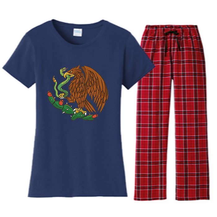 Eagle Emblem Mexico Mexican Flag Cinco De Mayo Mexican Roots Women's Flannel Pajama Set