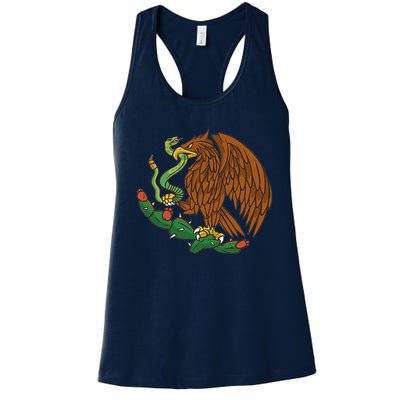 Eagle Emblem Mexico Mexican Flag Cinco De Mayo Mexican Roots Women's Racerback Tank