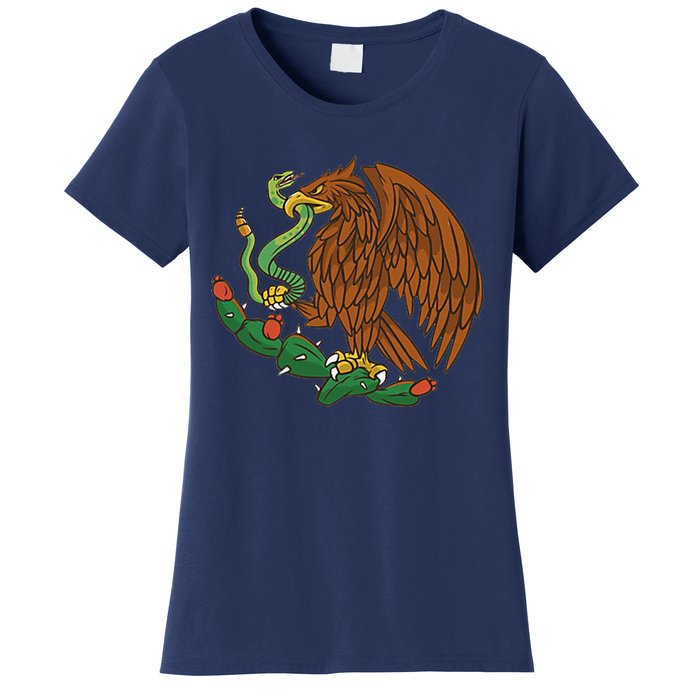 Eagle Emblem Mexico Mexican Flag Cinco De Mayo Mexican Roots Women's T-Shirt