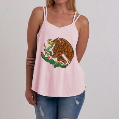 Eagle Emblem Mexico Mexican Flag Cinco De Mayo Mexican Roots Women's Strappy Tank