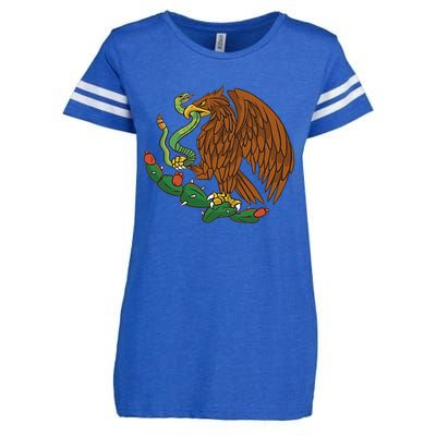 Eagle Emblem Mexico Mexican Flag Cinco De Mayo Mexican Roots Enza Ladies Jersey Football T-Shirt