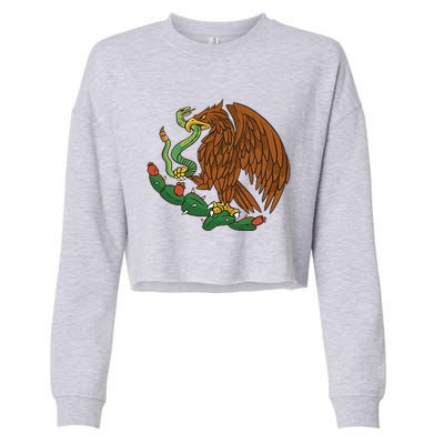 Eagle Emblem Mexico Mexican Flag Cinco De Mayo Mexican Roots Cropped Pullover Crew